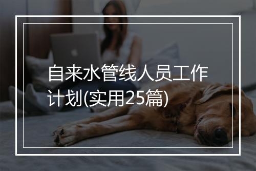 自来水管线人员工作计划(实用25篇)