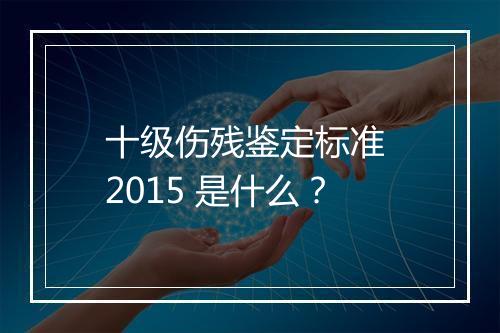 十级伤残鉴定标准 2015 是什么？