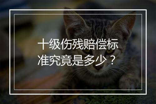 十级伤残赔偿标准究竟是多少？