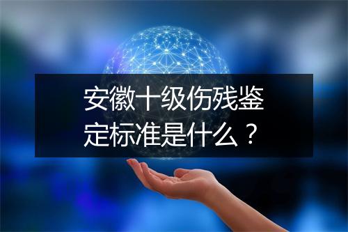 安徽十级伤残鉴定标准是什么？