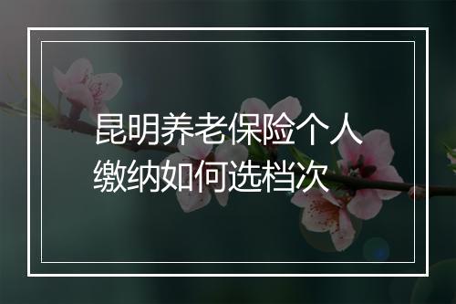 昆明养老保险个人缴纳如何选档次