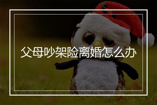 父母吵架险离婚怎么办