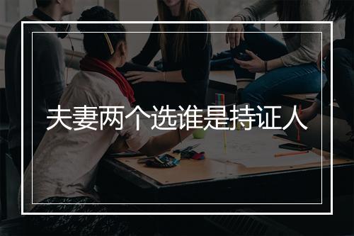 夫妻两个选谁是持证人