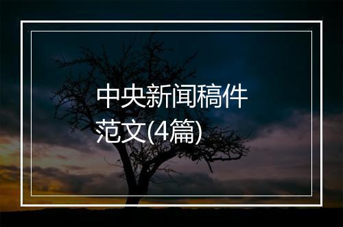 中央新闻稿件范文(4篇)
