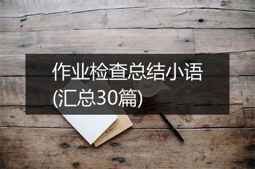 作业检查总结小语(汇总30篇)