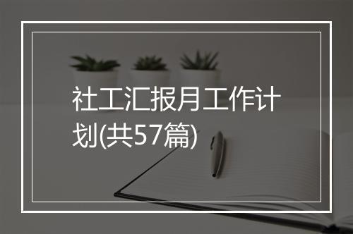 社工汇报月工作计划(共57篇)