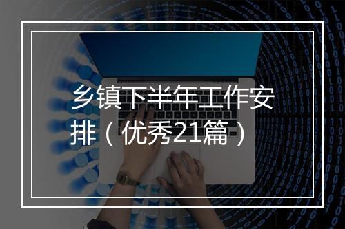 乡镇下半年工作安排（优秀21篇）