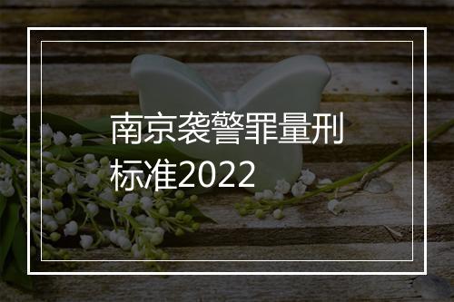 南京袭警罪量刑标准2022