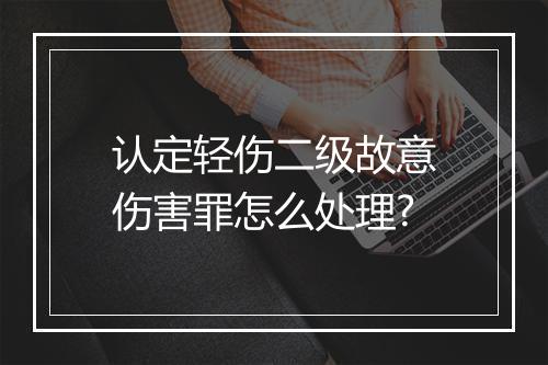 认定轻伤二级故意伤害罪怎么处理?