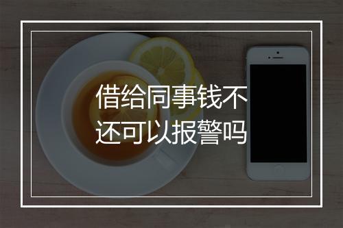 借给同事钱不还可以报警吗