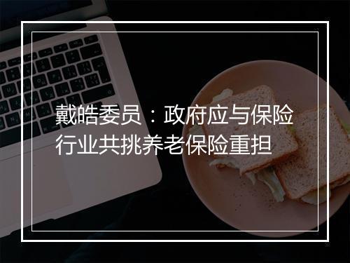 戴皓委员：政府应与保险行业共挑养老保险重担