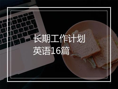 长期工作计划英语16篇