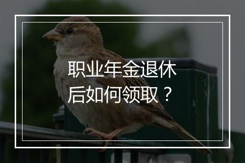 职业年金退休后如何领取？