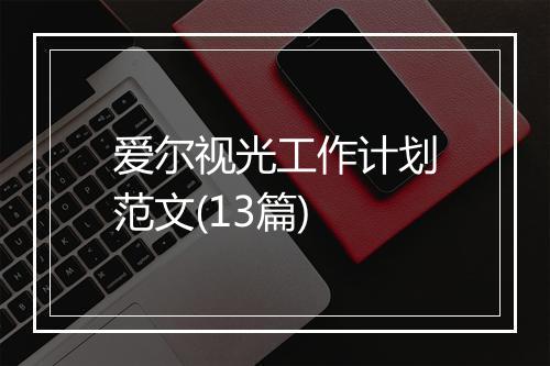 爱尔视光工作计划范文(13篇)