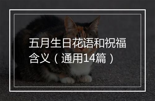 五月生日花语和祝福含义（通用14篇）