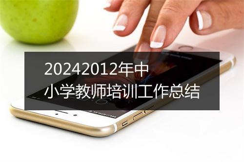 20242012年中小学教师培训工作总结