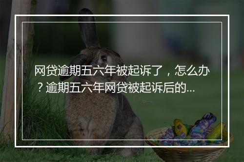 网贷逾期五六年被起诉了，怎么办？逾期五六年网贷被起诉后的后果及解决办法