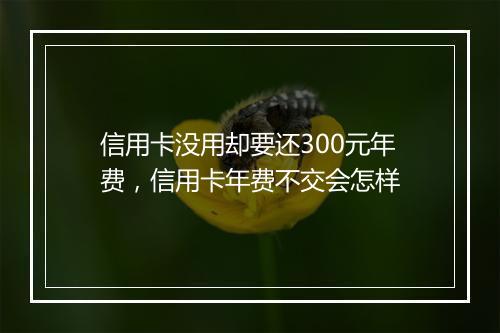 信用卡没用却要还300元年费，信用卡年费不交会怎样