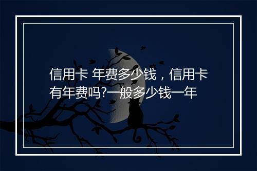 信用卡 年费多少钱，信用卡有年费吗?一般多少钱一年