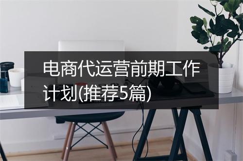 电商代运营前期工作计划(推荐5篇)