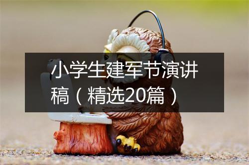 小学生建军节演讲稿（精选20篇）