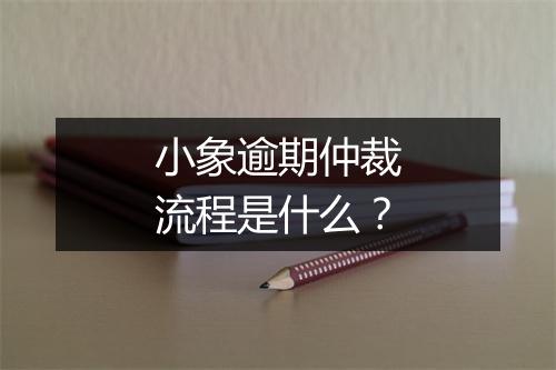 小象逾期仲裁流程是什么？