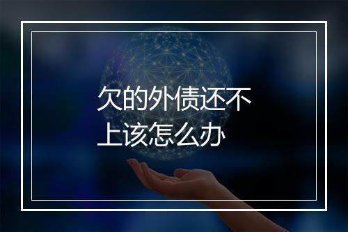 欠的外债还不上该怎么办