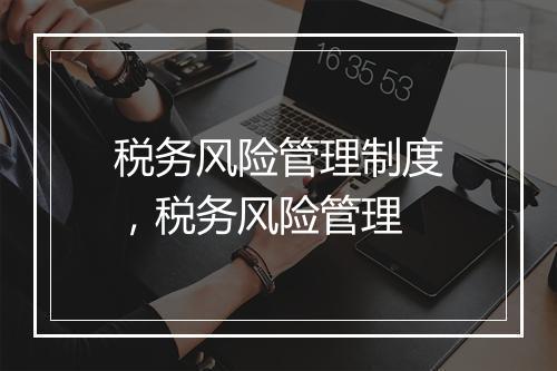 税务风险管理制度，税务风险管理