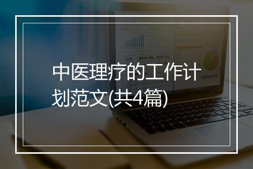 中医理疗的工作计划范文(共4篇)