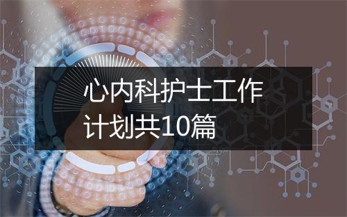 心内科护士工作计划共10篇