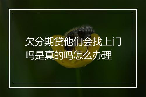 欠分期贷他们会找上门吗是真的吗怎么办理