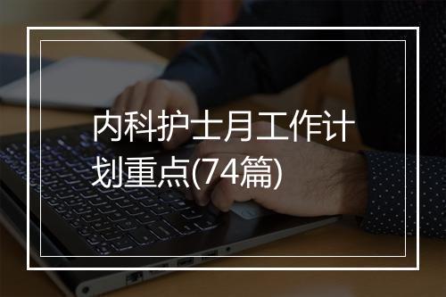 内科护士月工作计划重点(74篇)