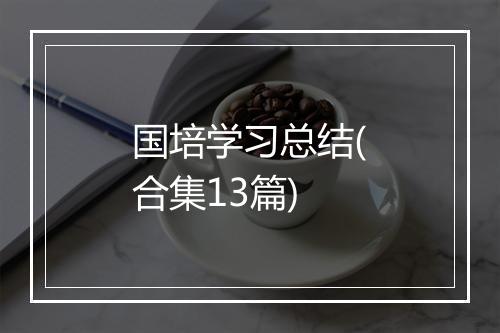 国培学习总结(合集13篇)