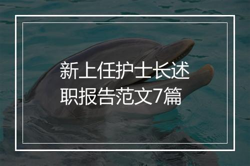 新上任护士长述职报告范文7篇