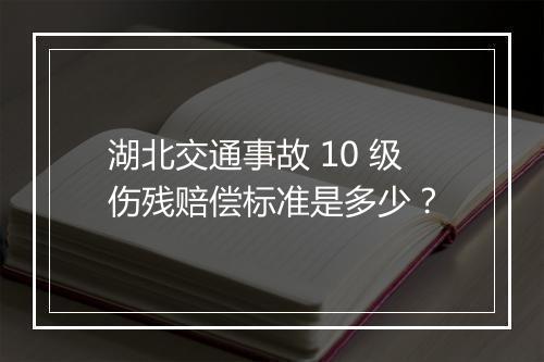 湖北交通事故 10 级伤残赔偿标准是多少？