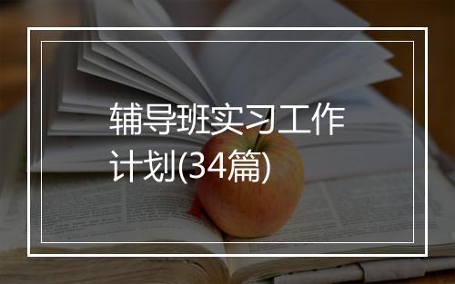 辅导班实习工作计划(34篇)