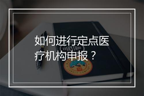 如何进行定点医疗机构申报？