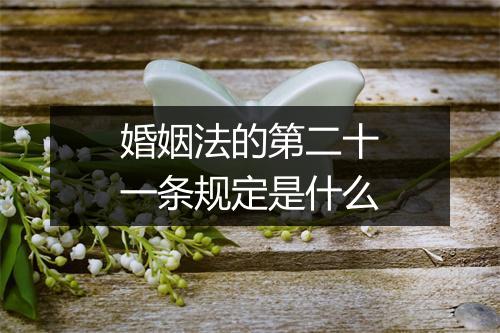 婚姻法的第二十一条规定是什么