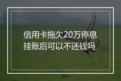 信用卡拖欠20万停息挂账后可以不还钱吗