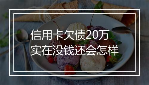 信用卡欠债20万实在没钱还会怎样