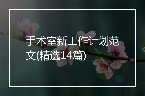 手术室新工作计划范文(精选14篇)