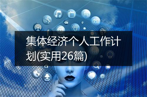 集体经济个人工作计划(实用26篇)