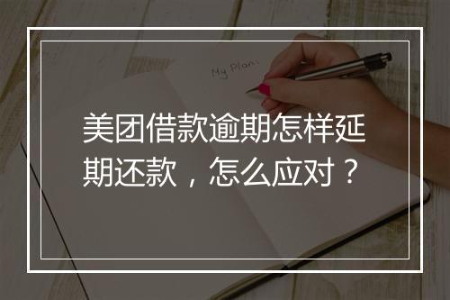 美团借款逾期怎样延期还款，怎么应对？