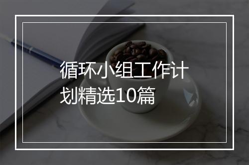 循环小组工作计划精选10篇