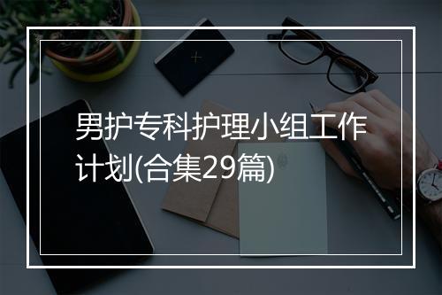 男护专科护理小组工作计划(合集29篇)