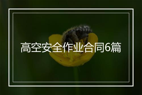 高空安全作业合同6篇