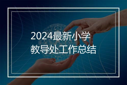 2024最新小学教导处工作总结