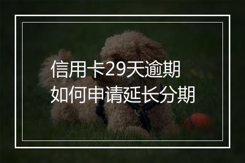 信用卡29天逾期如何申请延长分期