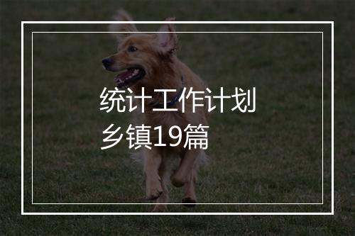 统计工作计划乡镇19篇