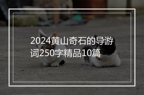 2024黄山奇石的导游词250字精品10篇
